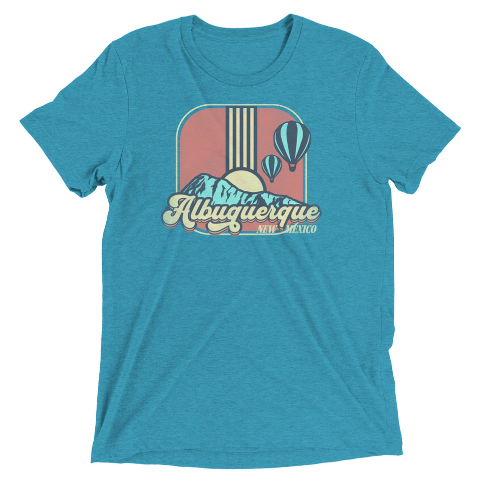 Albuquerque - Retro Hot Air Baloon Unisex Tri-Blend T-Shirt