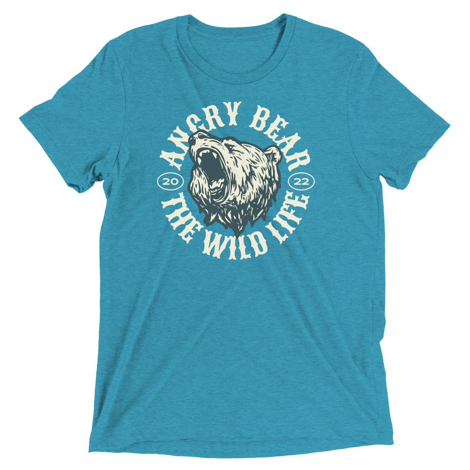 Angry Bear - Wild Life Animal Unisex Tri-Blend T-Shirt