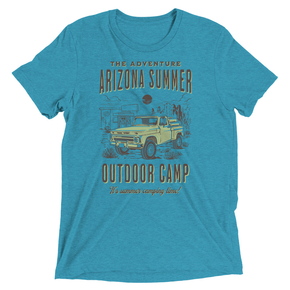 Arizona Outdoor Camp - Classic Truck Unisex Tri-Blend T-Shirt
