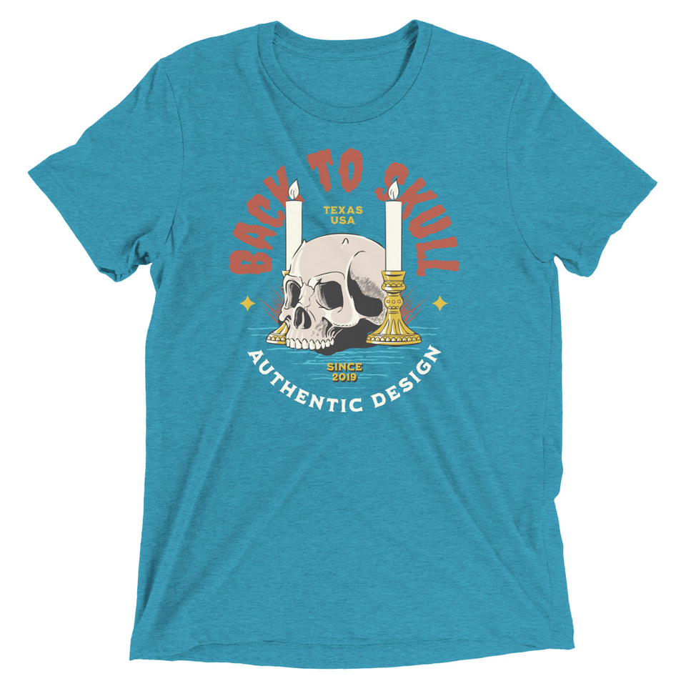 Back to Skull - Authenthic Design  Unisex Tri-Blend T-Shirt