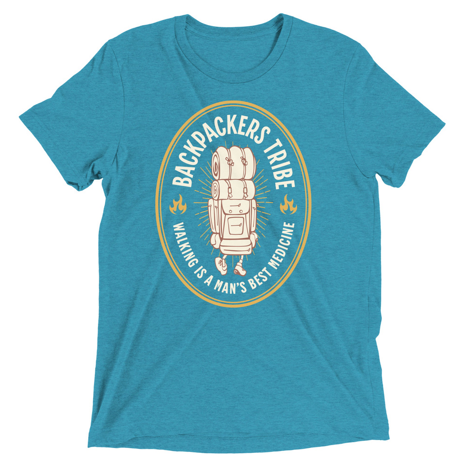 Backpackers Tribe - Adventure Badge Unisex Tri-Blend T-Shirt