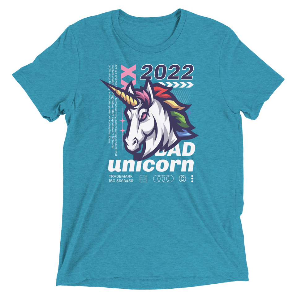 Bad Unicorn - Horse Unisex Tri-Blend T-Shirt