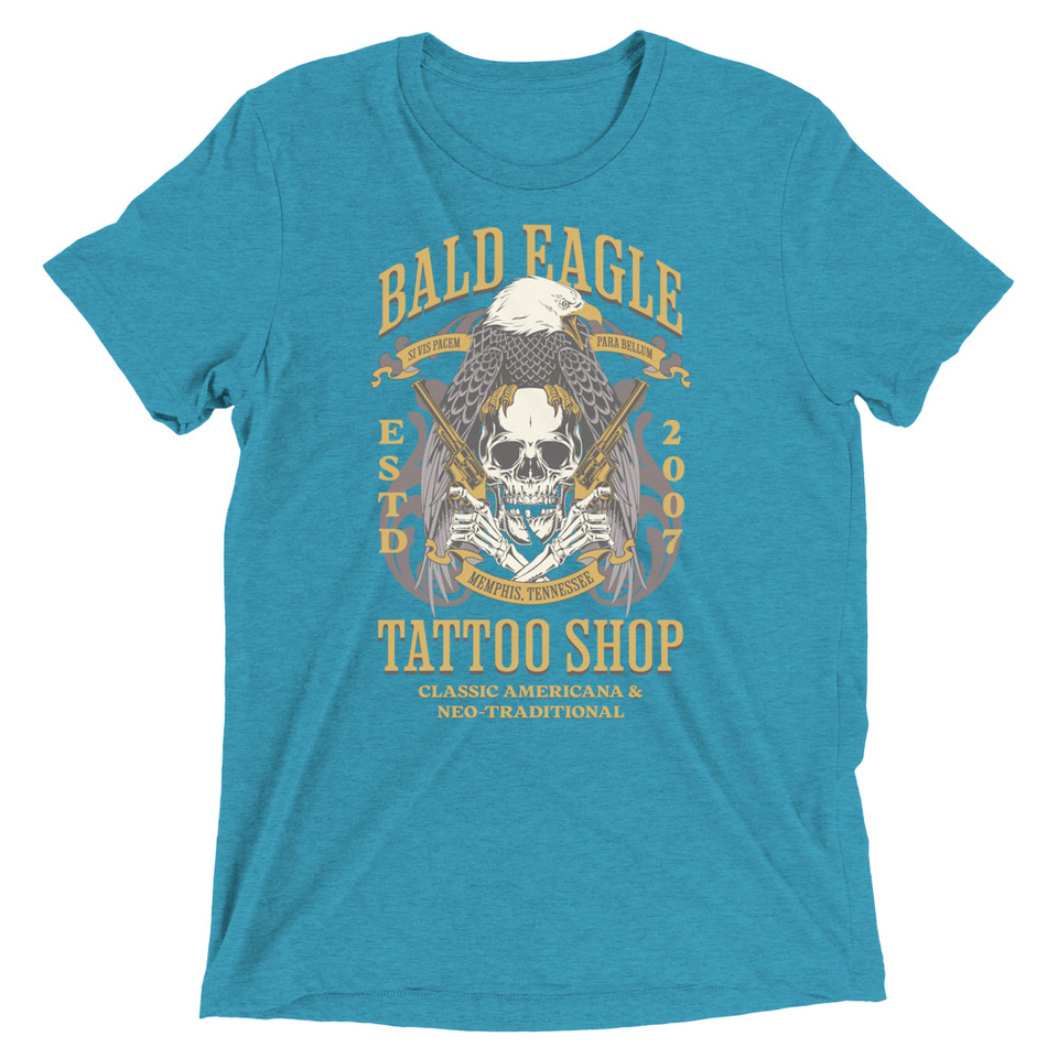 Bald Eagle Tattoo Shop - Skeleton Unisex Tri-Blend T-Shirt