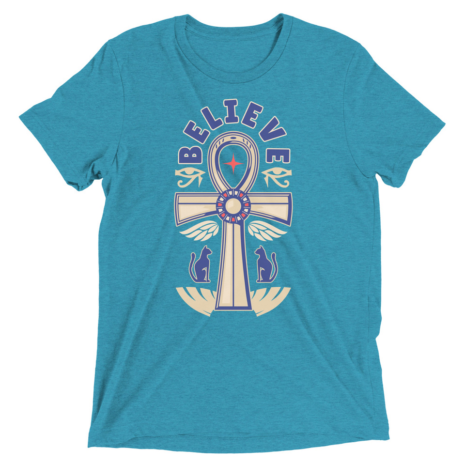 Believe  - Faith Symbol Unisex Tri-Blend T-Shirt