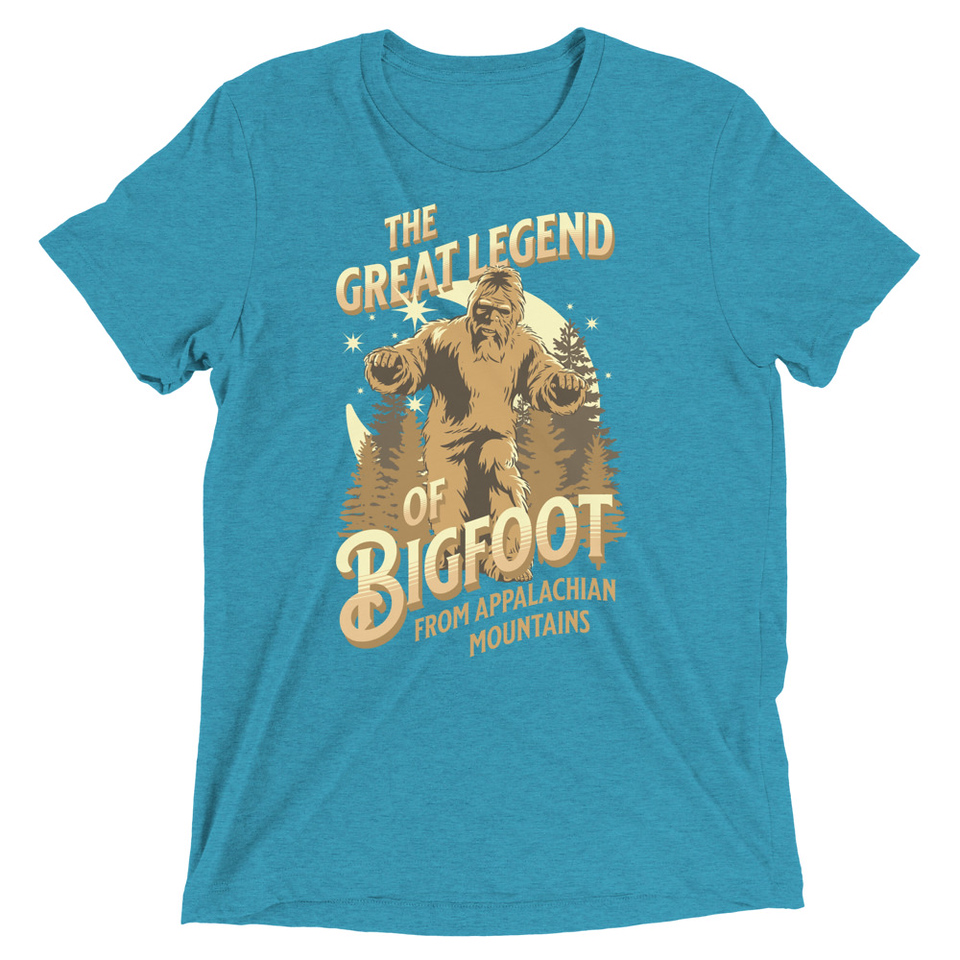 Bigfoot Legend  - Appalachian Forest Unisex Tri-Blend T-Shirt