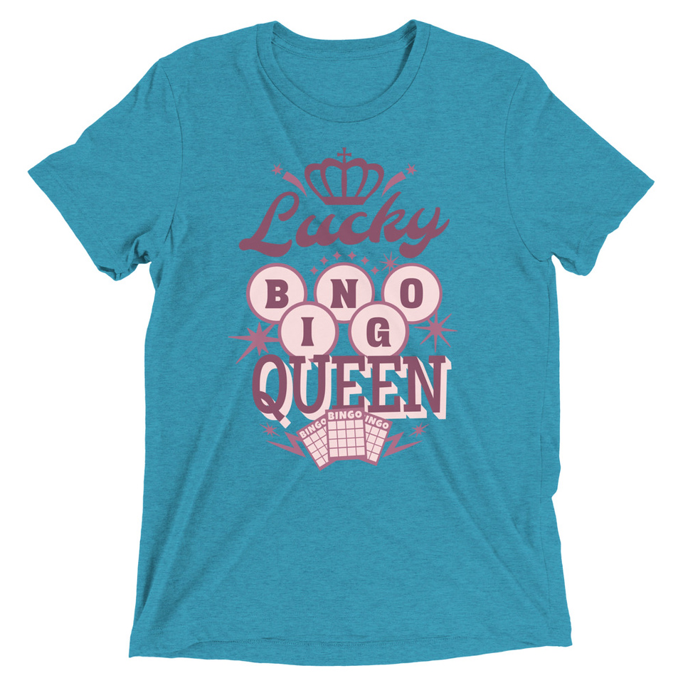Bingo Queen - Retro Crown Unisex Tri-Blend T-Shirt