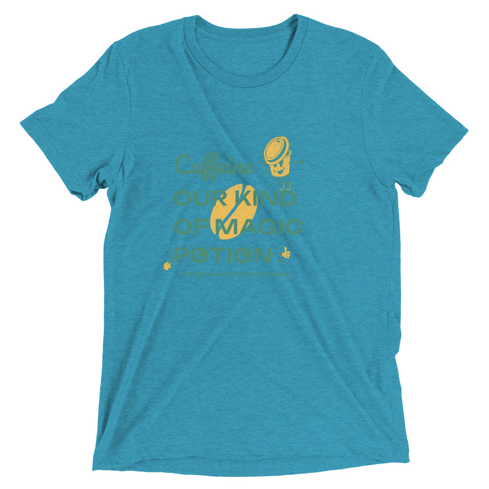 Caffeine Cartoon Unisex Tri-Blend T-Shirt