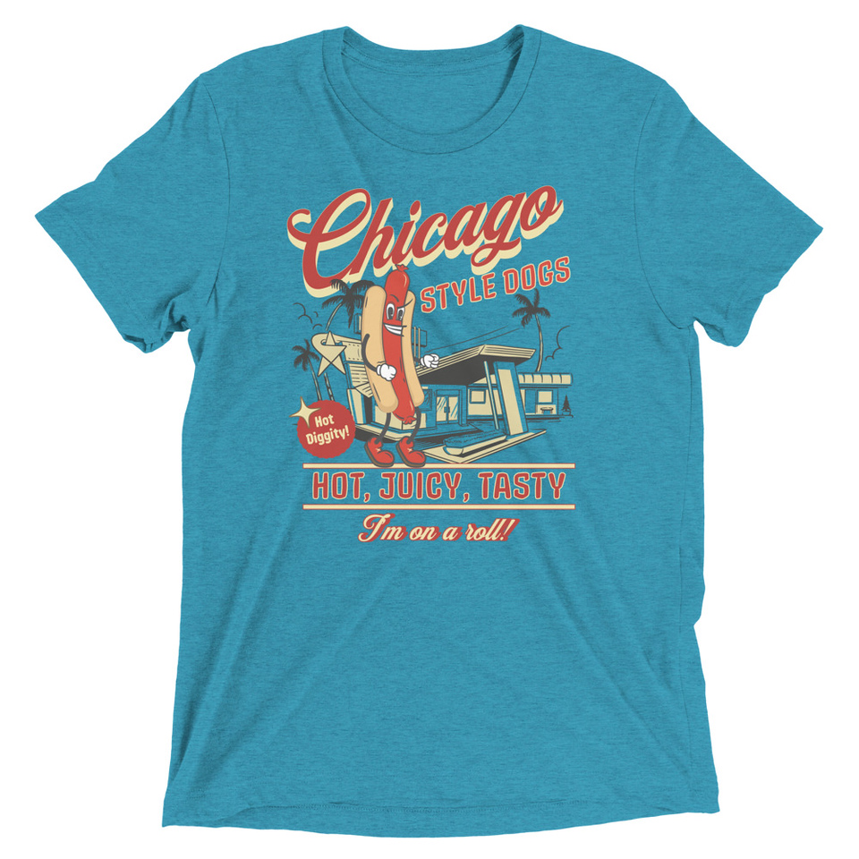 Chicago Style Hot Dogs Unisex Tri-Blend T-Shirt