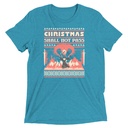 Christmas Shall Not Pass - Flaming Wizard Unisex Tri-Blend T-Shirt