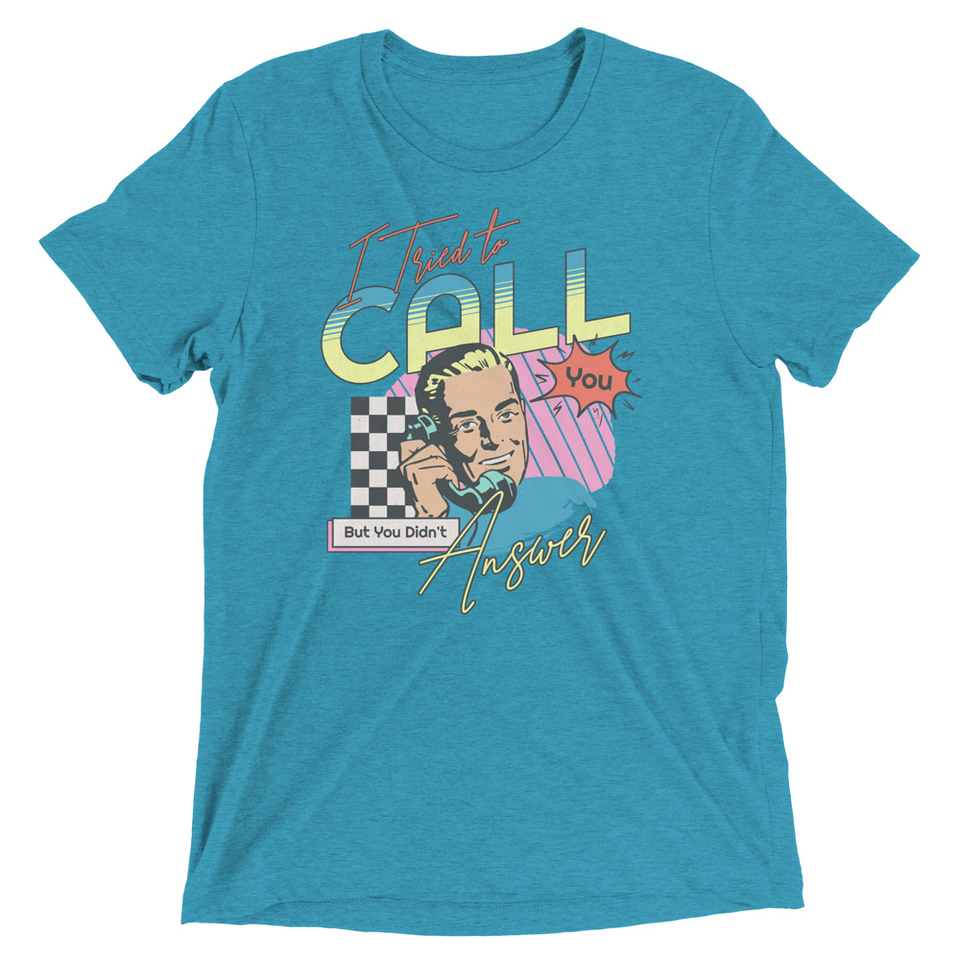 Classic Retro Illustrative Portrait Men Calling Unisex Tri-Blend T-Shirt