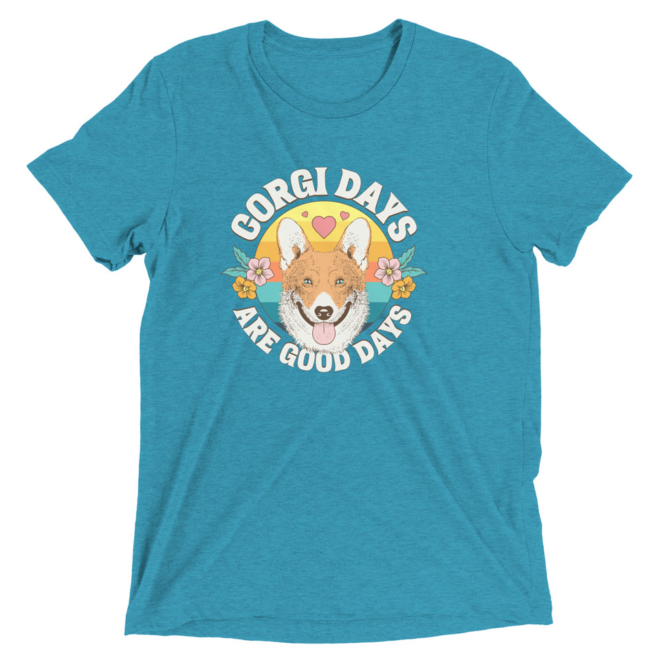 Corgi Days - Funny Animal Unisex Tri-Blend T-Shirt