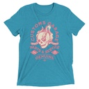 Customs Garage - Flaming Skull Unisex Tri-Blend T-Shirt