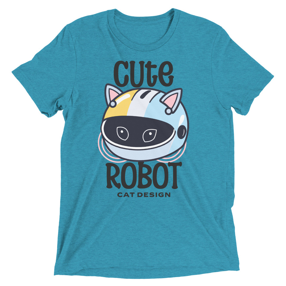 Cute Cat - AI Unisex Tri-Blend T-Shirt