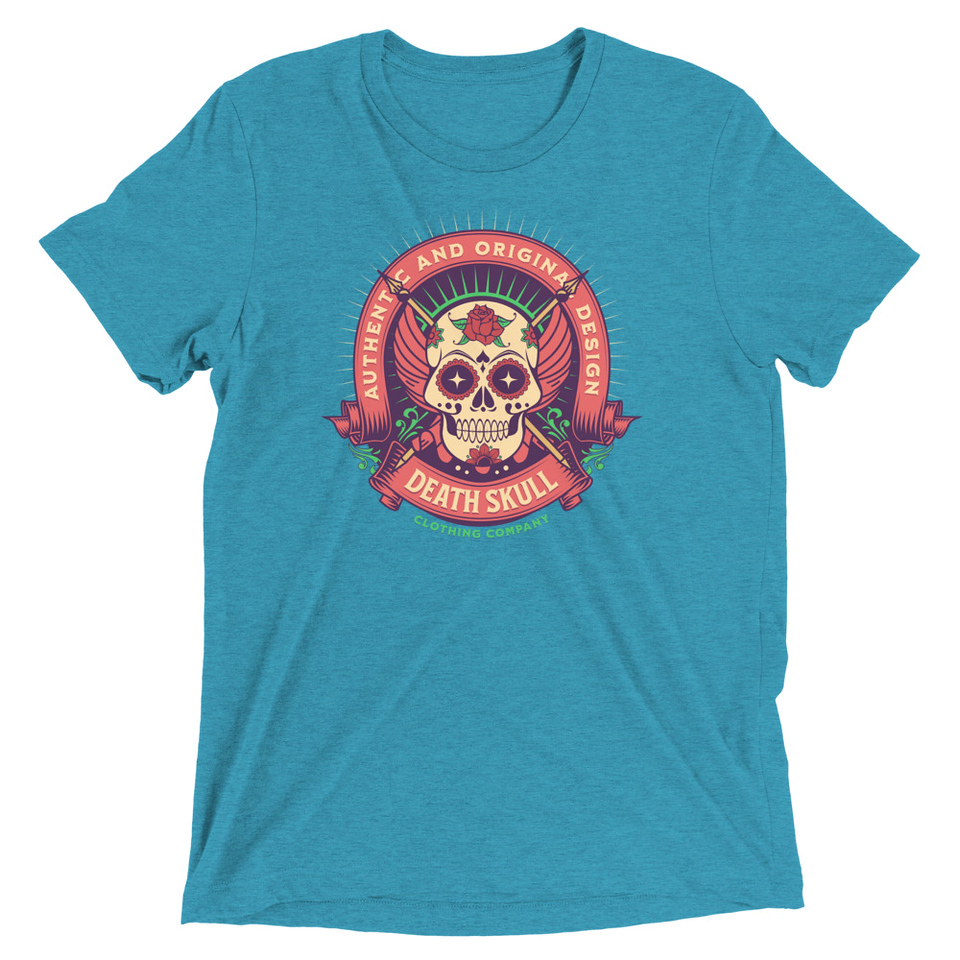 Death Skull - Badge  Unisex Tri-Blend T-Shirt