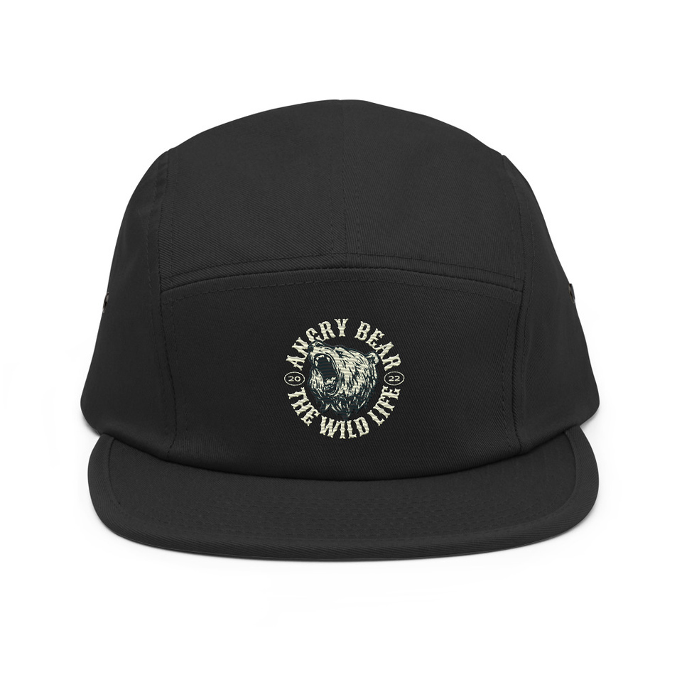 Angry Bear - Wild Life Animal 5 Panel Cap