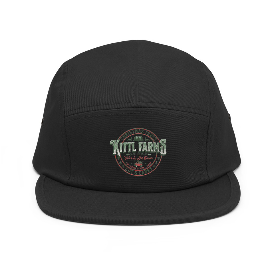 Christmas Tree Farm - Vintage Holiday Badge 5 Panel Cap