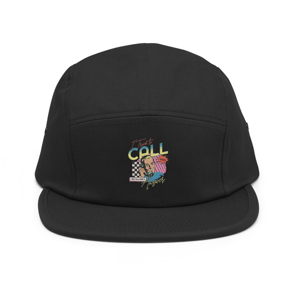 Classic Retro Illustrative Portrait Men Calling 5 Panel Cap