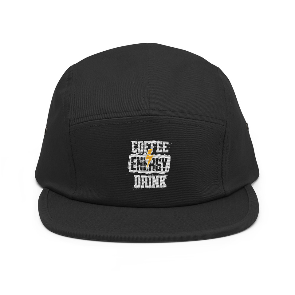 Coffee Energy Drink - Grunge Bolt 5 Panel Cap