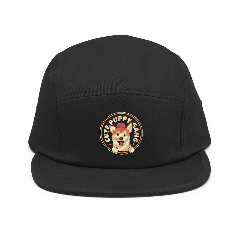 Cute Puppy Gang - Corgi 5 Panel Cap
