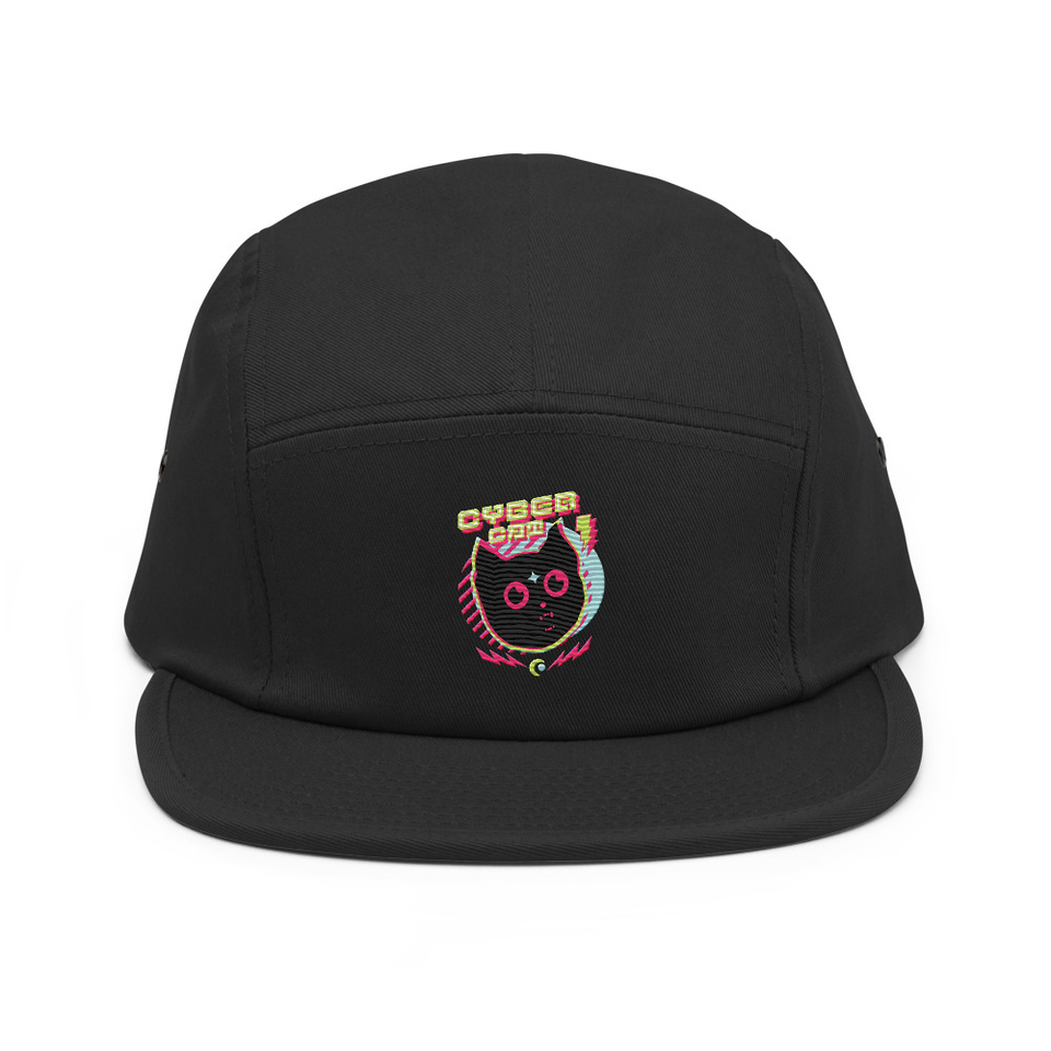 Cyber Cat - Neon Color 5 Panel Cap