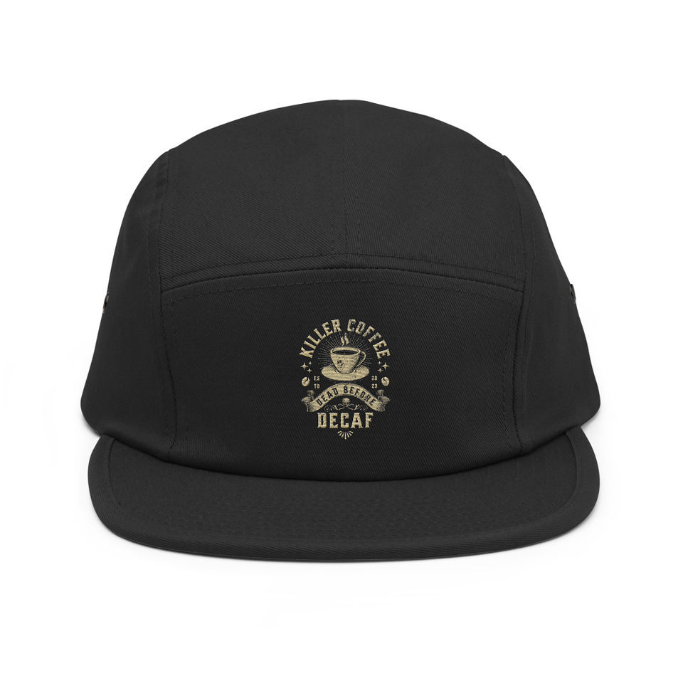 DEAD BEFORE DECAF 5 Panel Cap