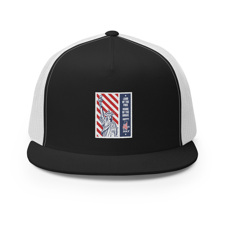 4th of July 5 Panel Trucker Cap