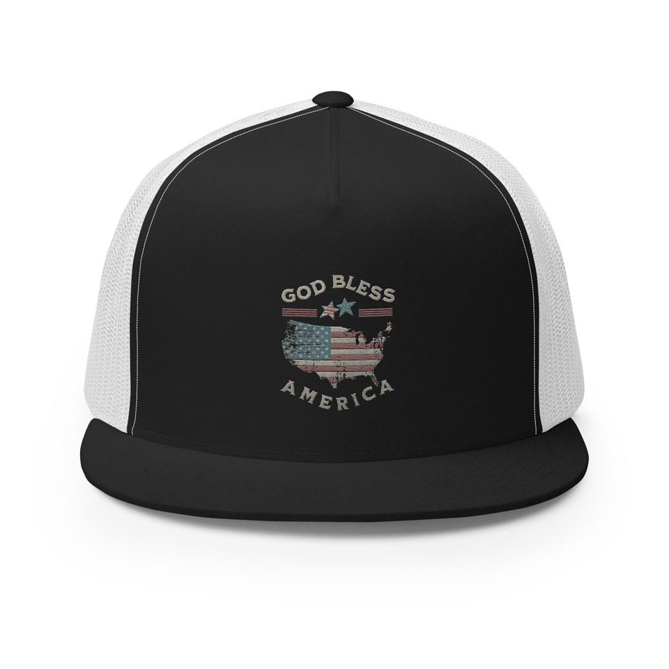 America - Land Of The Free 5 Panel Trucker Cap
