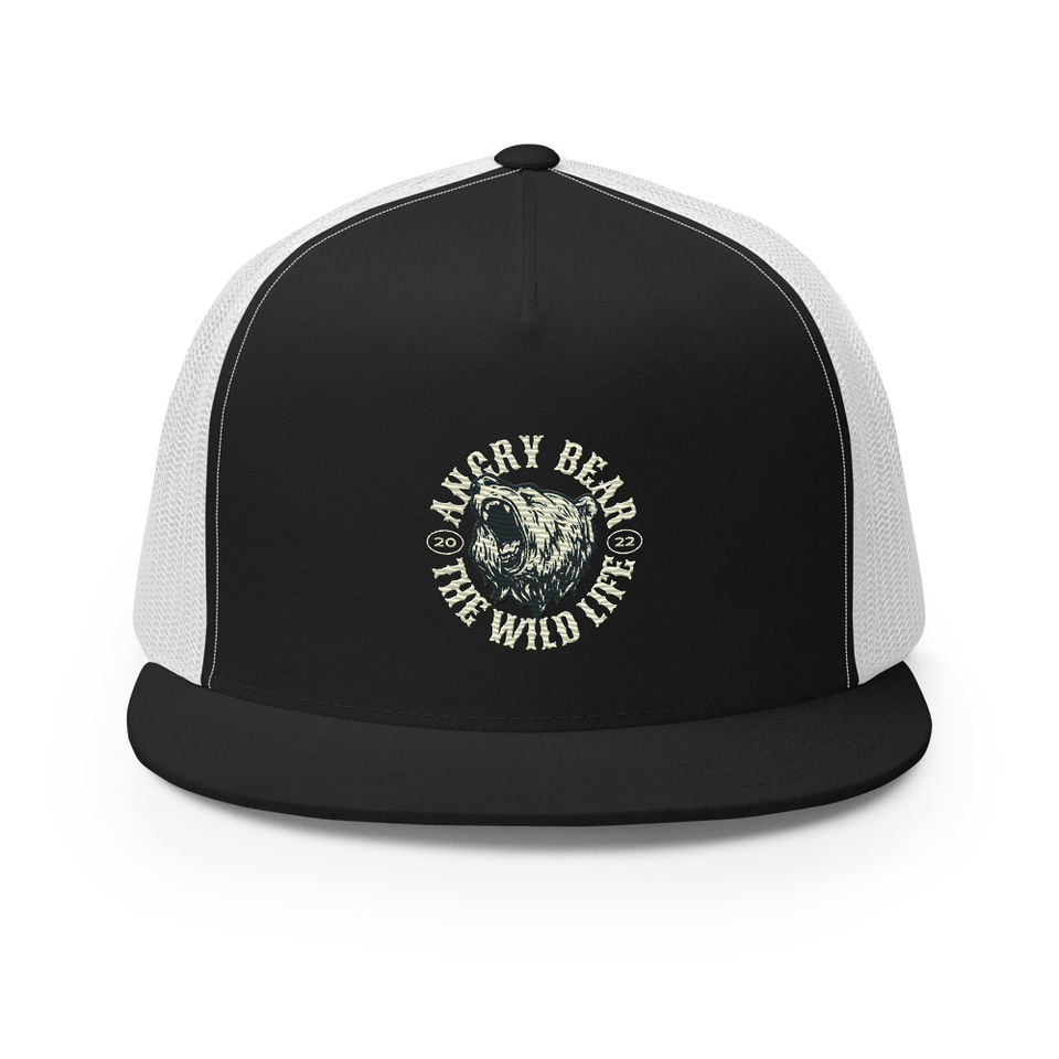 Angry Bear - Wild Life Animal 5 Panel Trucker Cap