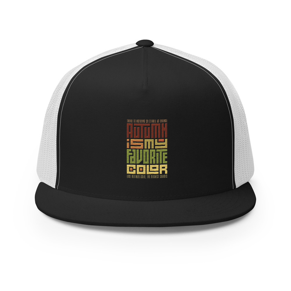 Autumn is my Favorite Color - Lettering 5 Panel Trucker Cap