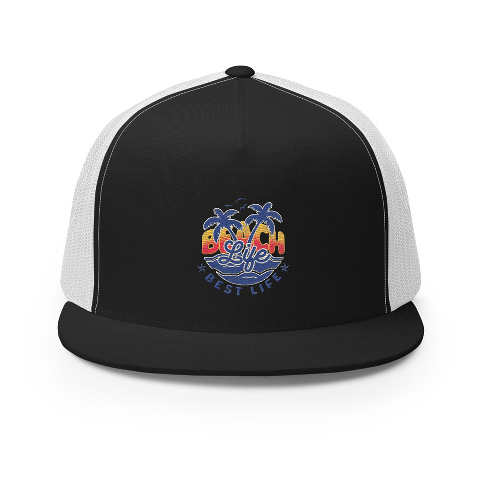 Beach Life Best Life 5 Panel Trucker Cap