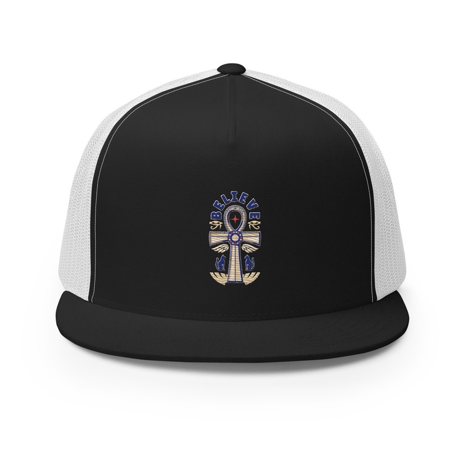 Believe  - Faith Symbol 5 Panel Trucker Cap