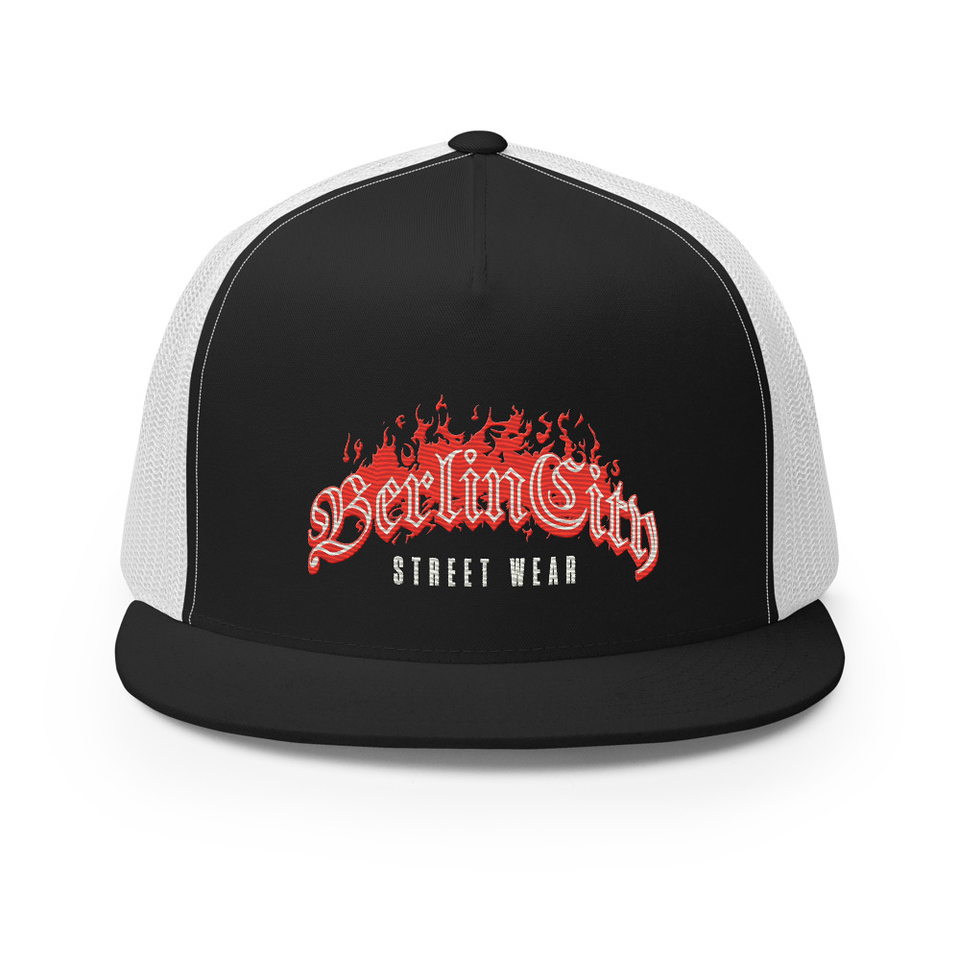 Berlin City Streetwear - Fire 5 Panel Trucker Cap
