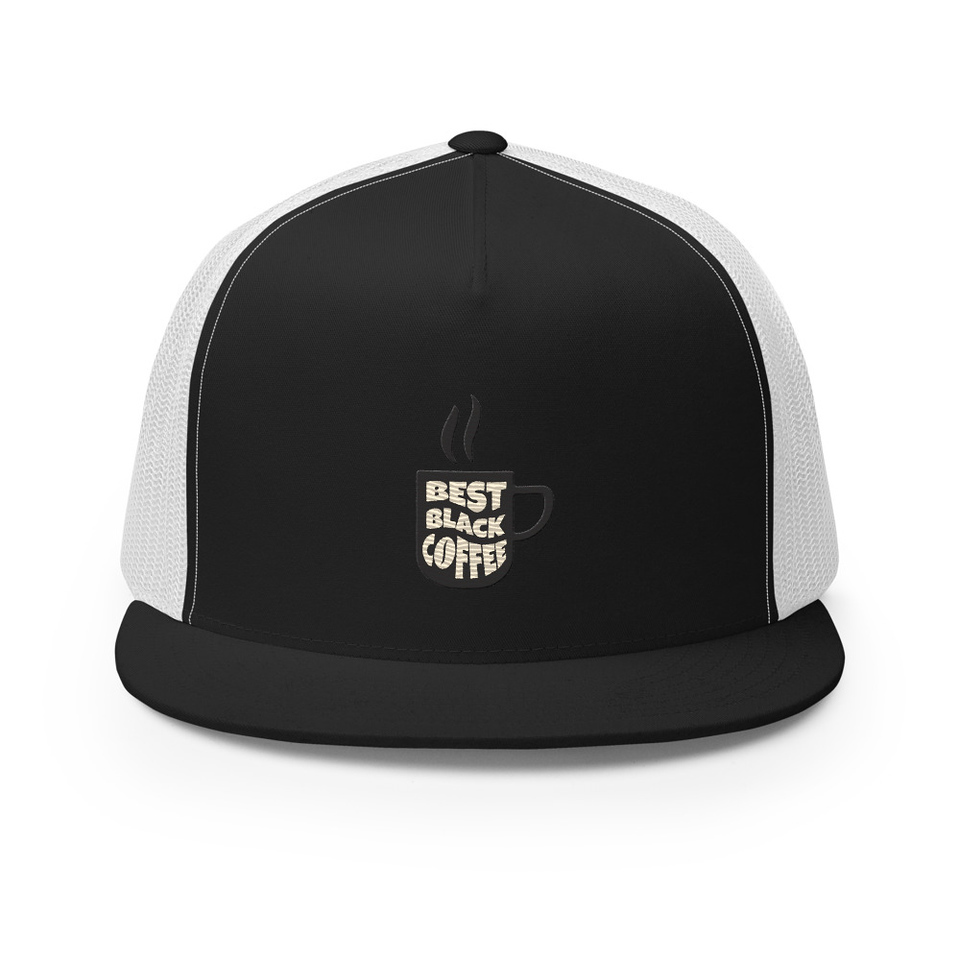 Best Black Coffee - Hot Cup 5 Panel Trucker Cap