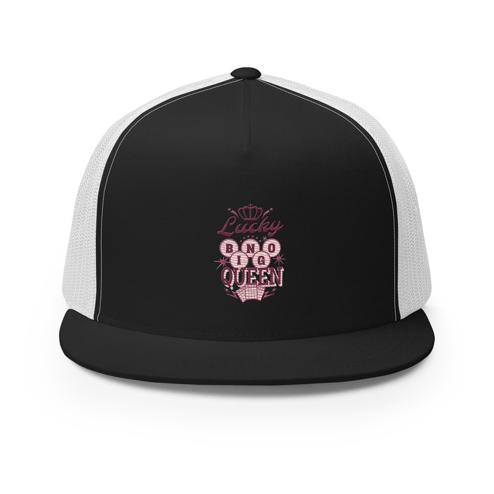 Bingo Queen - Retro Crown 5 Panel Trucker Cap