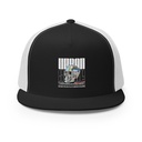 Black 3D Skull 5 Panel Trucker Cap