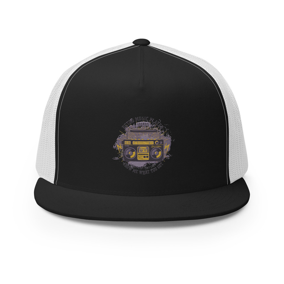 Boombox Music Player - Retro 5 Panel Trucker Cap