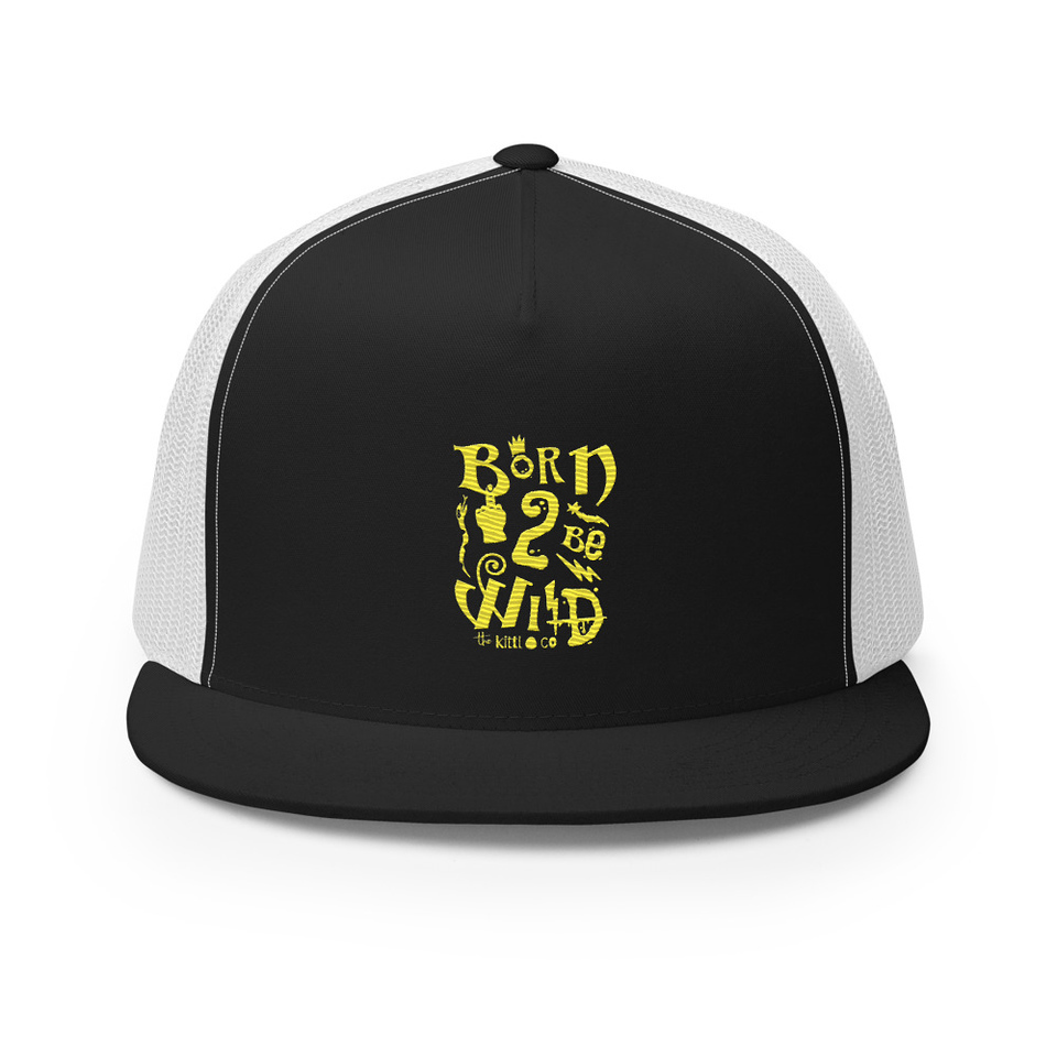 Born 2 Be Wild 5 Panel Trucker Cap