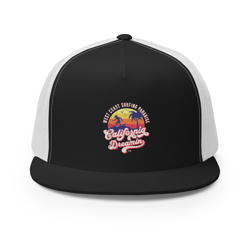 California Dreamin - Beach & Surf 5 Panel Trucker Cap
