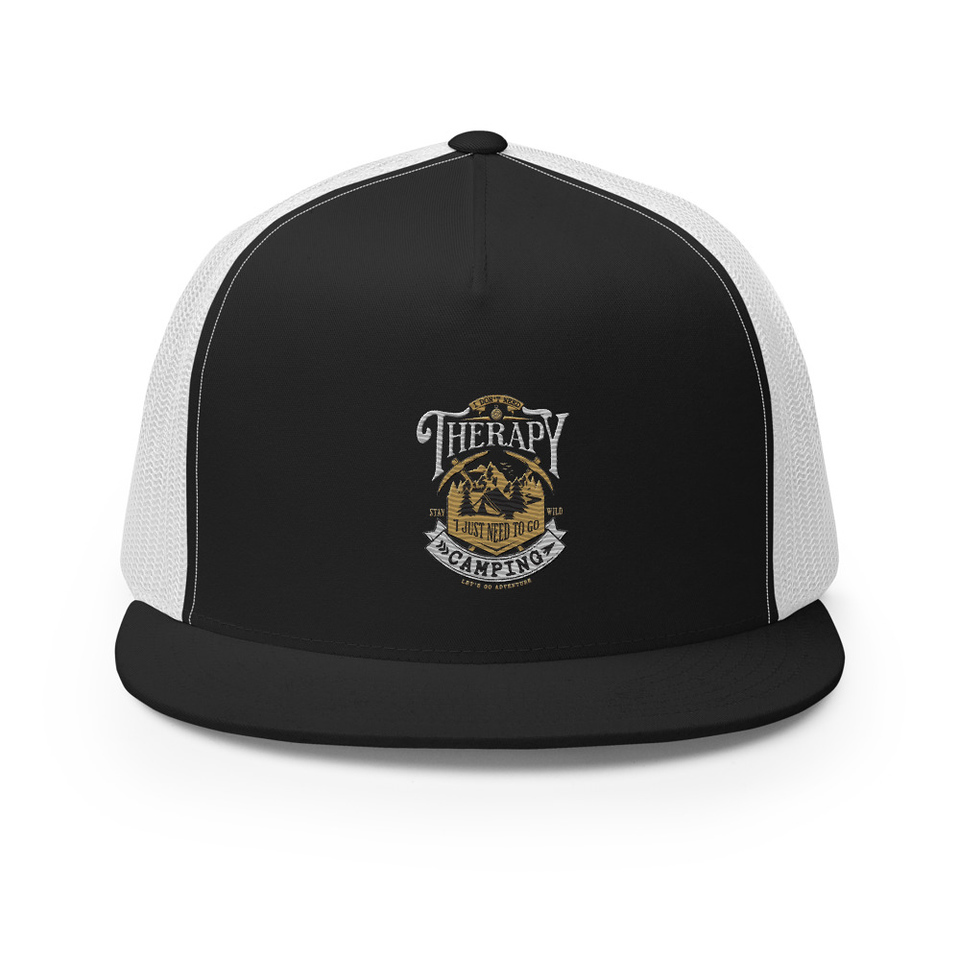 Camping Emblem 5 Panel Trucker Cap