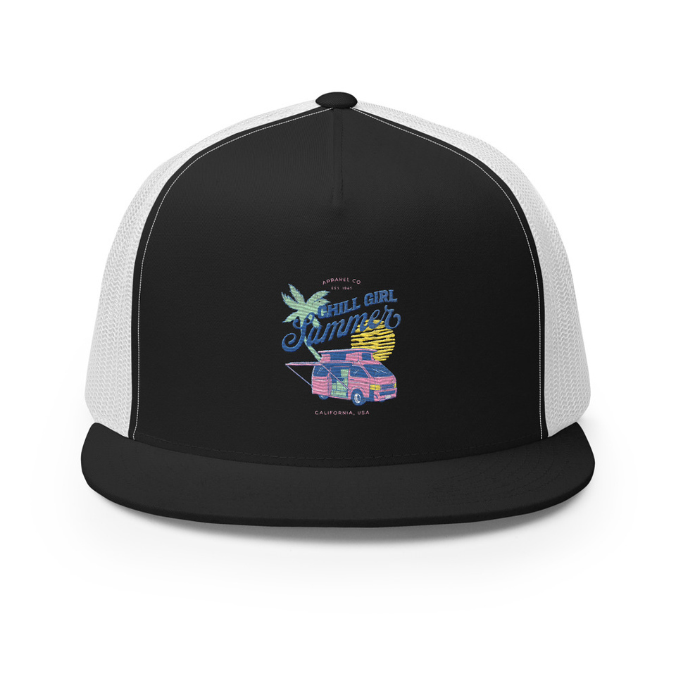 Chill Girl Summer 5 Panel Trucker Cap