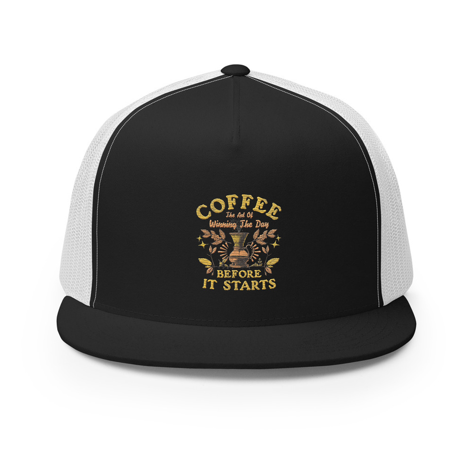Coffee, The art of Winning The Day 5 Panel Trucker Cap