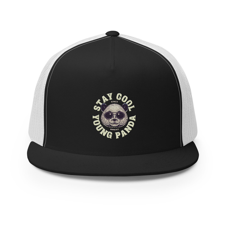 Cool Panda with Sunglasses -  5 Panel Trucker Cap