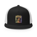 Cosmic Journey Rainbow Retro 5 Panel Trucker Cap