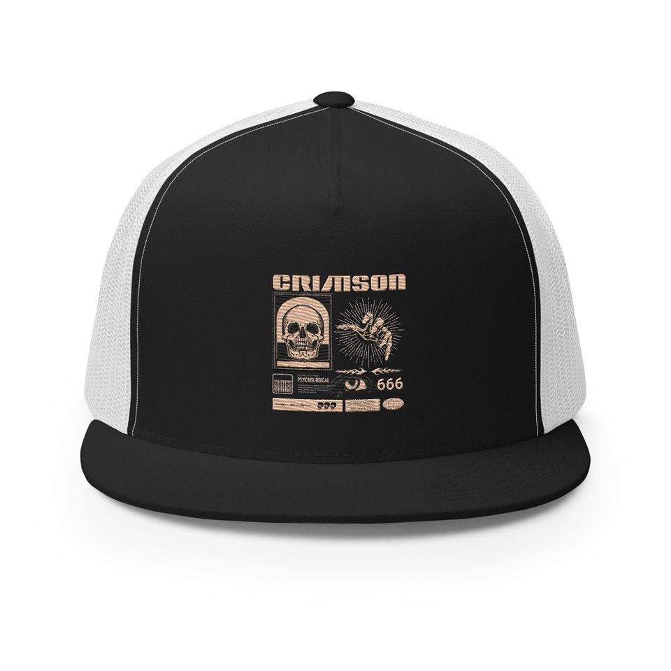 Crimson 5 Panel Trucker Cap