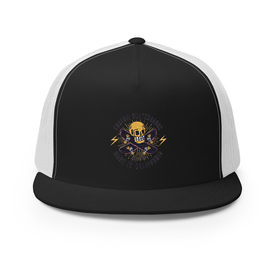Custom Skateboards - Skull 5 Panel Trucker Cap