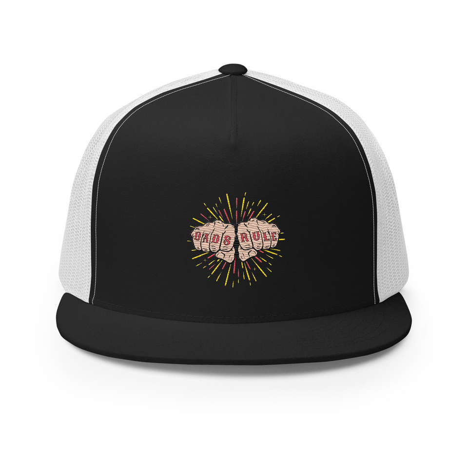 Dads Rule 5 Panel Trucker Cap