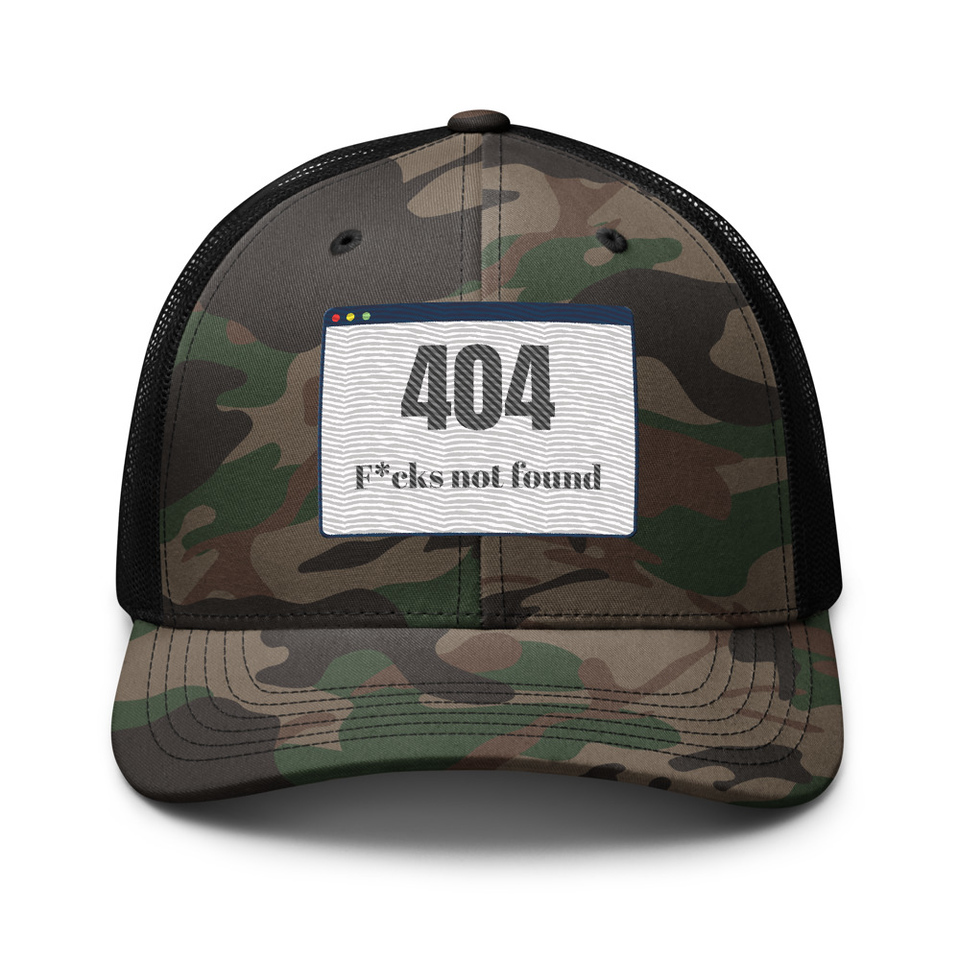 404 Camouflage Trucker Hat