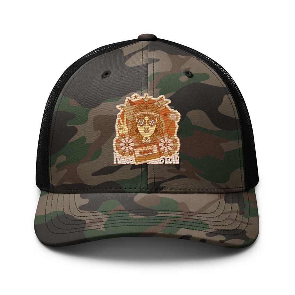 60s tee design Camouflage Trucker Hat