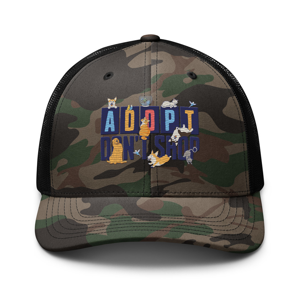Adopt a Pet - Cute Animal Camouflage Trucker Hat