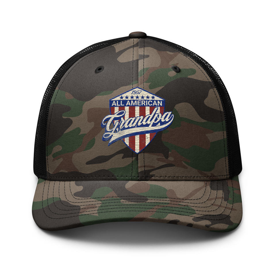 all american grandpa Camouflage Trucker Hat
